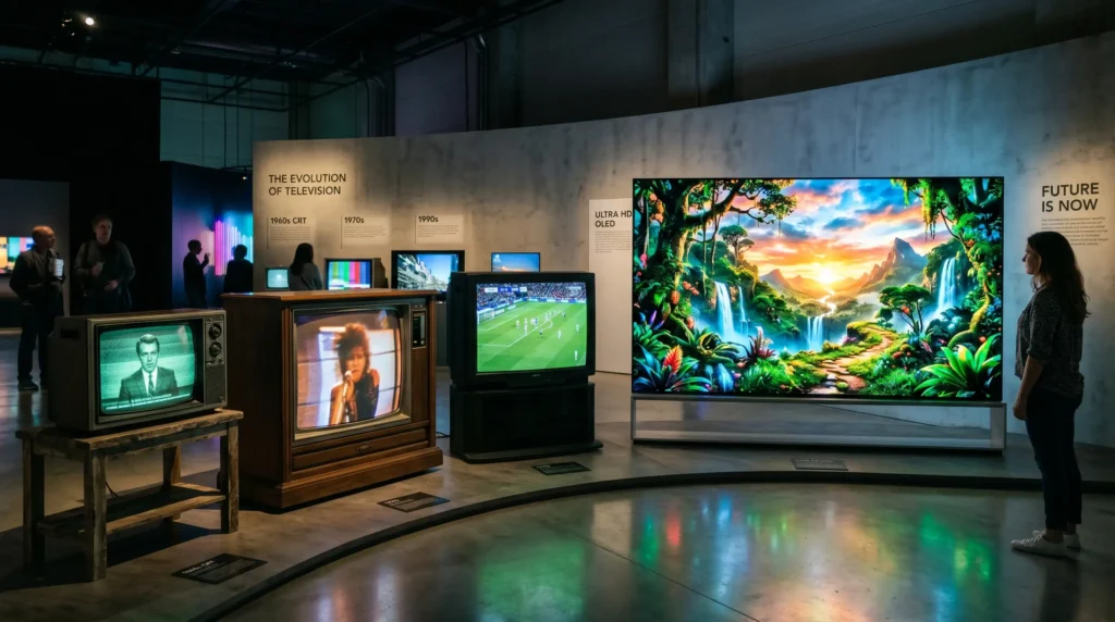 Evolución histórica de los monitores hasta llegar al hardware moderno para videogames.