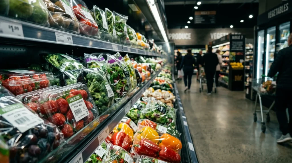 Empaques plásticos preservando los alimentos en la rutina alimentaria