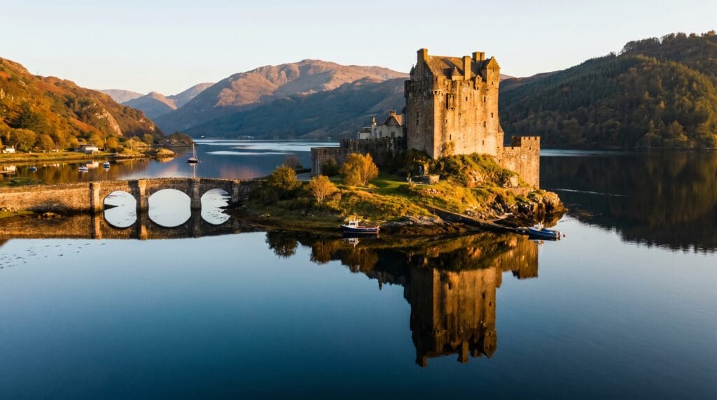 A beautifully atmospheric shot of a traditional Scottish