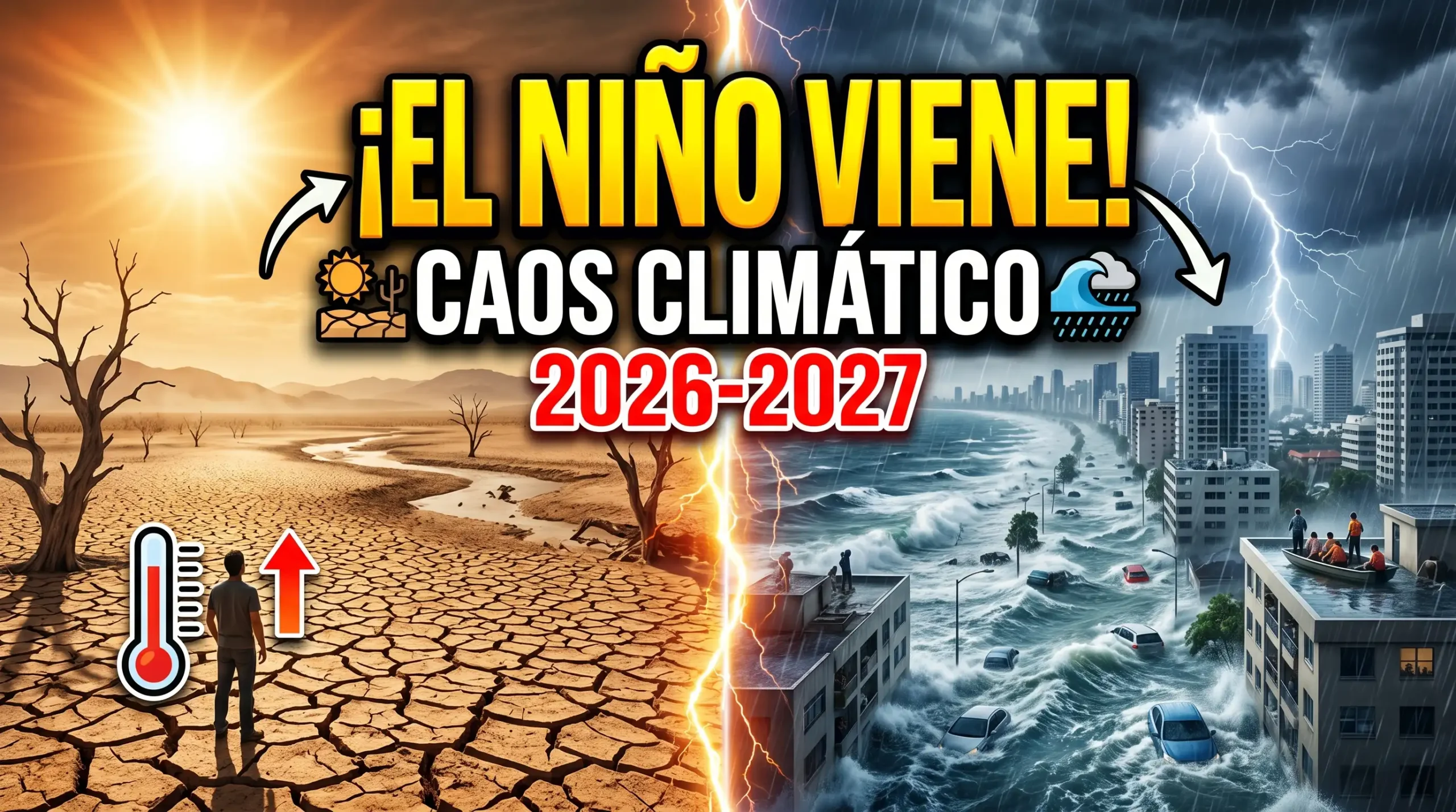 Mapa satelital del Pacífico ecuatorial con anomalías cálidas, ilustrando el fenómeno El Niño y su influencia en el clima global.