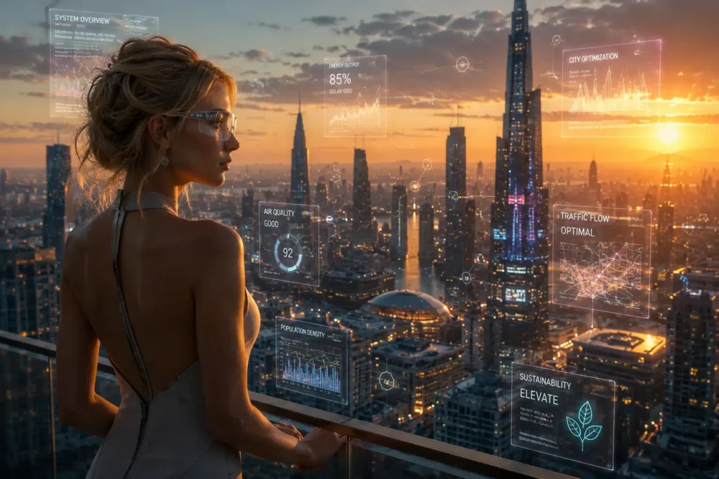 Visión del futuro de las redes sociales integradas en el mundo real.
