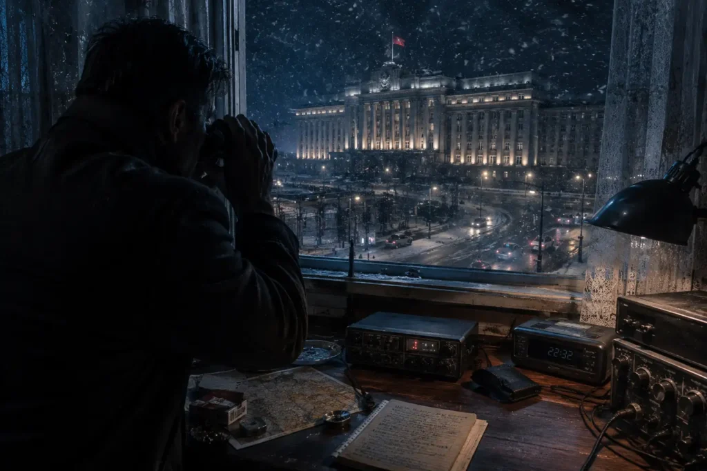 Un escritorio con documentos clasificados representando las mejores historias de Tom Clancy.